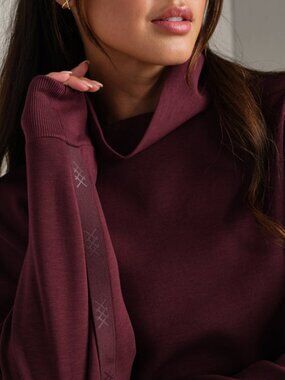 Rhone DreamGlow Mock Neck Pullover Sweater | Bordeaux Red | XL